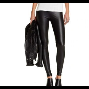 Free Press High Waisted Faux Leather Leggings